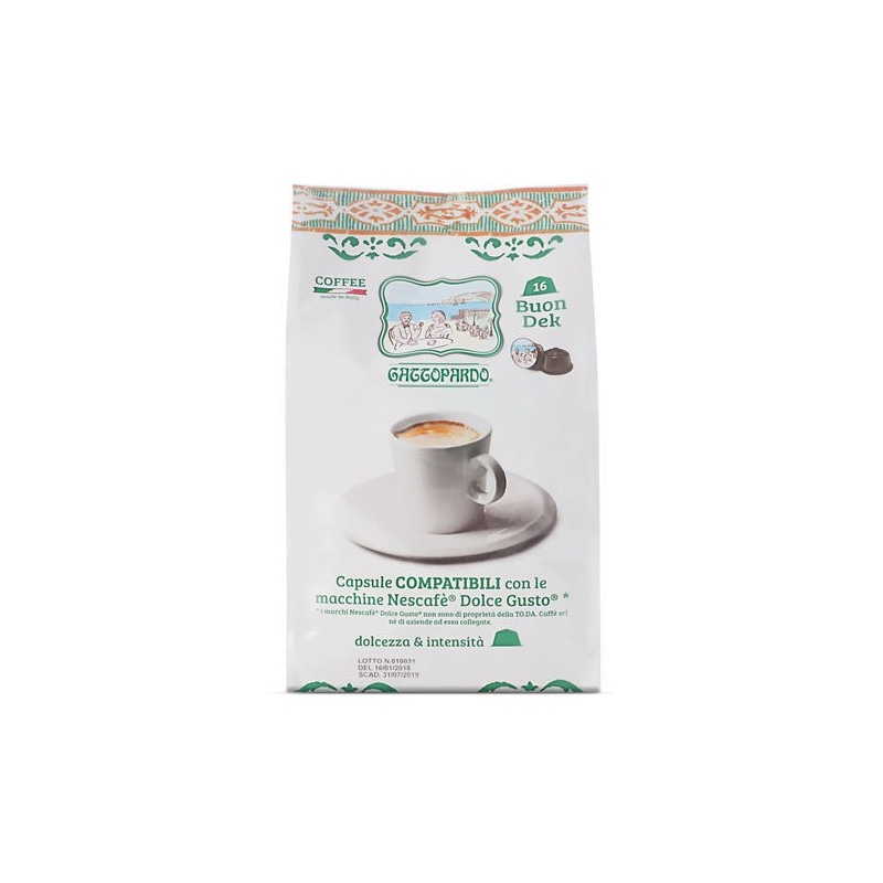 To.Da Gattopardo  Dek 128 capsule compatibili Dolce Gusto