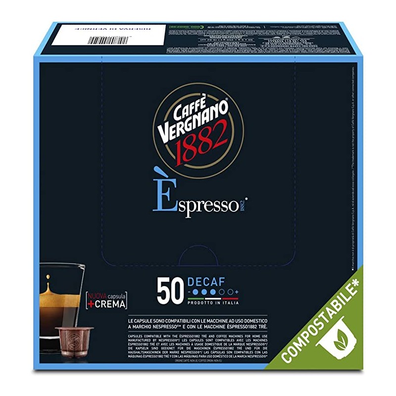 Caffè Vergnano decaffeinato compatibile nespresso 50 capsule