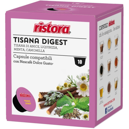 Ristora Tisana Digestiva 10 capsule Compatibili  Dolce Gusto.