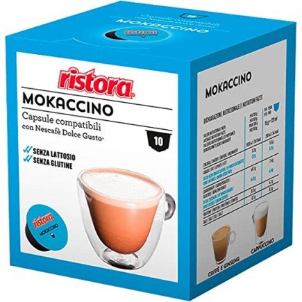 Capsule Ristora Dolce Gusto Mokaccino senza Lattosio 10 capsule.