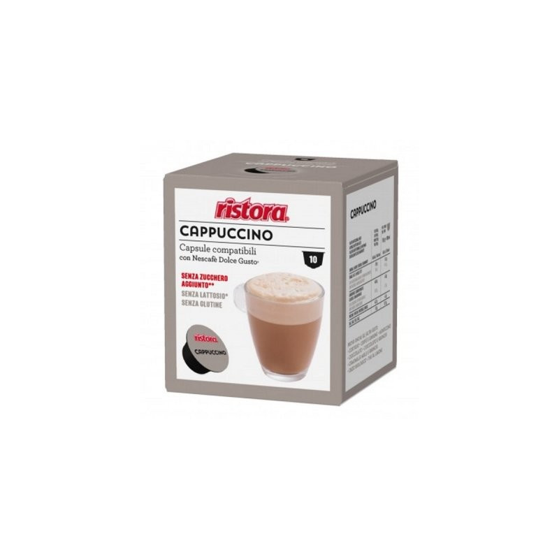 Ristora Cappuccino 10 capsule senza lattosio Compatibile Dolce Gusto.
